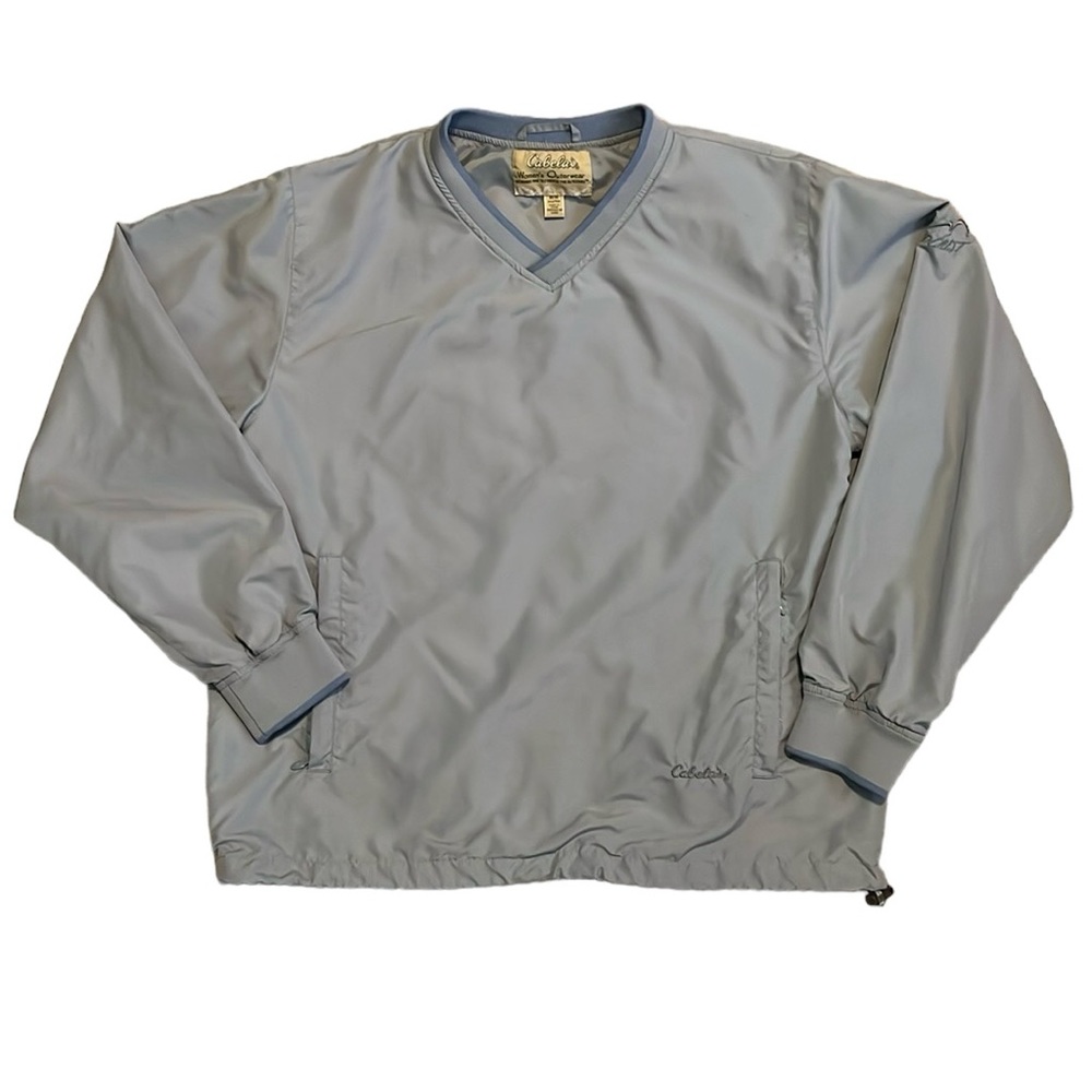 🌻 Cabela’s Blueish Grey V-Neck Pullover Windbreaker Jacket